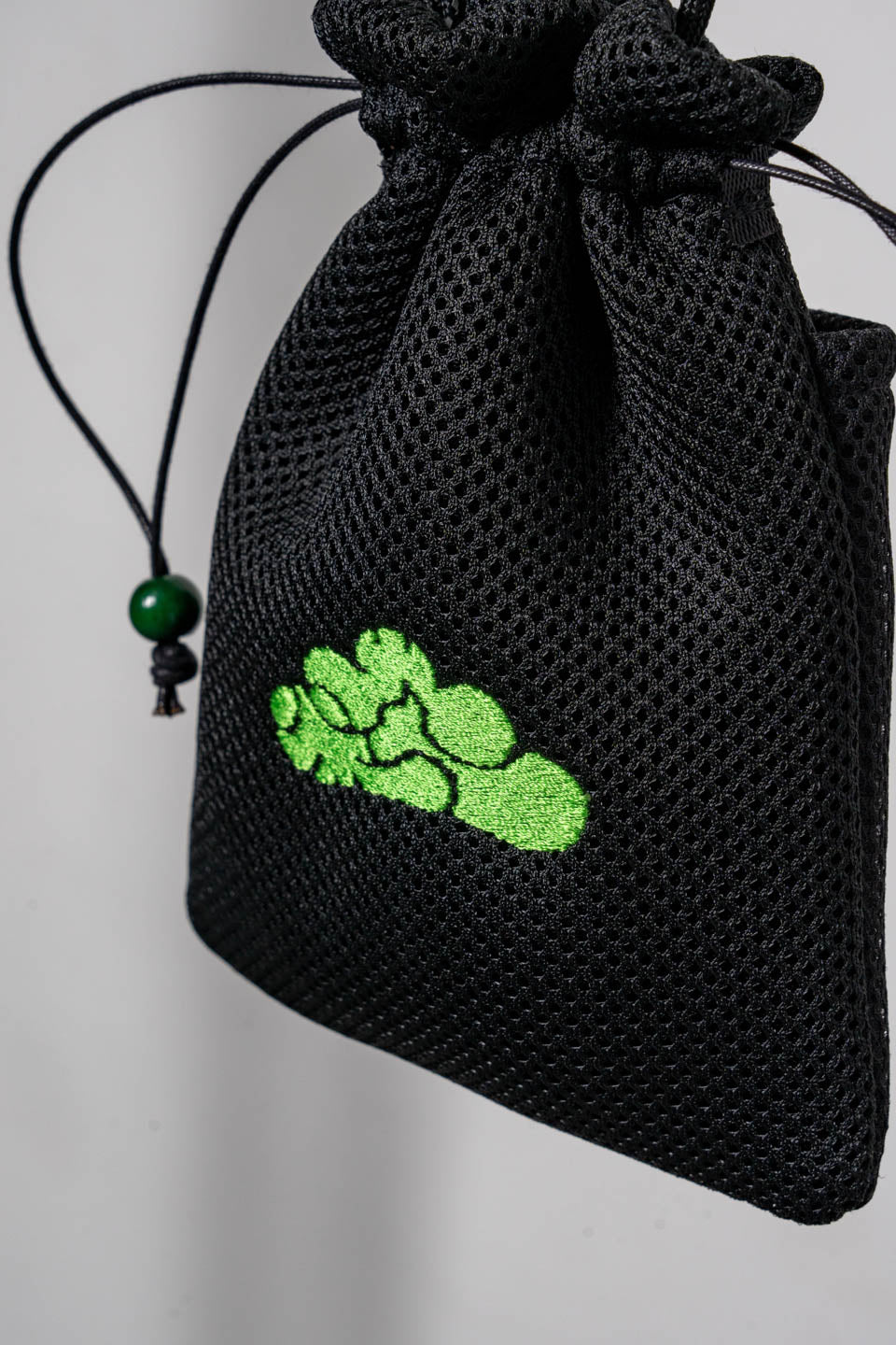 巾着S Kinchaku pouch  / Black × Green