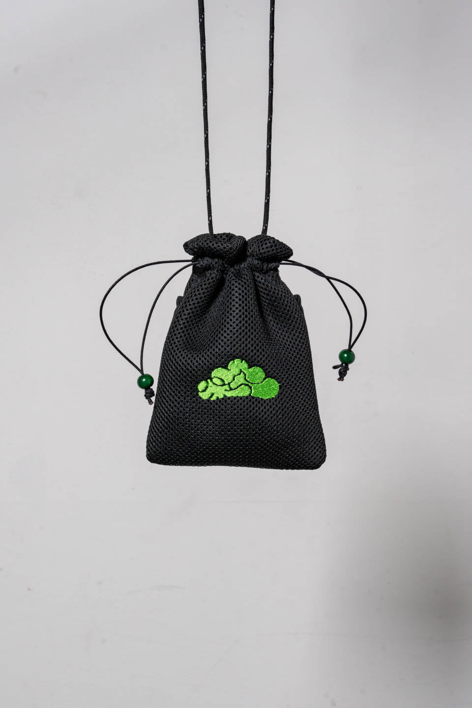 巾着S Kinchaku pouch  / Black × Green
