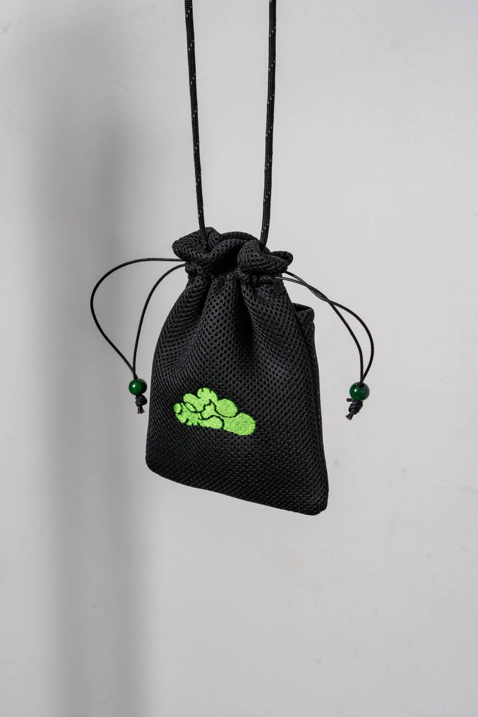 巾着S Kinchaku pouch  / Black × Green