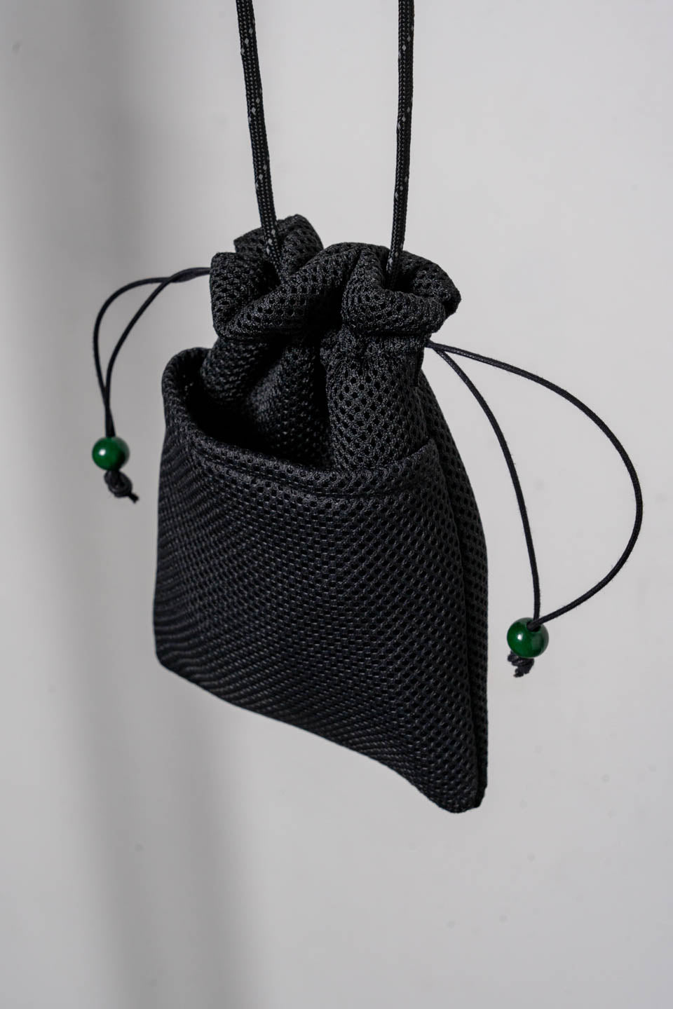 巾着S Kinchaku pouch  / Black × Green